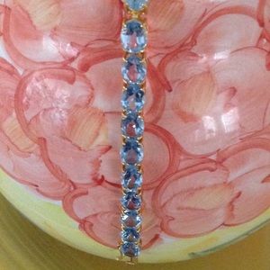 🐠 🆕 44.0ctw BLUE TOPAZ 18k Gold plate on .925 🐠